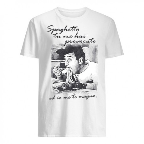 SPAGHETTI TU M'HAI PROVOCATO E IO ME TE MAGNO SORDI FELPA CAPPUCCIO T-SHIRT DONNA UOMO