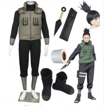 COSTUME COMPLETO NARA SHIKAMARU COSPLAY NARUTO ANIME VILLAGGI DELLA FOGLIA NINJA
