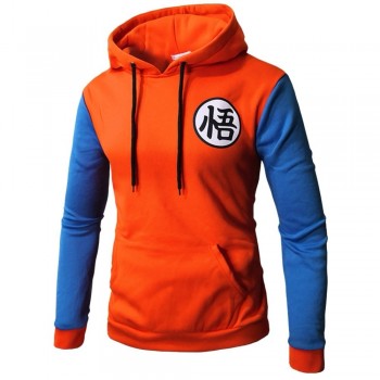 FELPA CAPPUCCIO DRAGON BALL SUPER BLU GOKU LOGO TUTA KAROT VEGETA CRILI