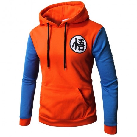 FELPA CAPPUCCIO DRAGON BALL SUPER BLU GOKU LOGO TUTA KAROT VEGETA CRILI