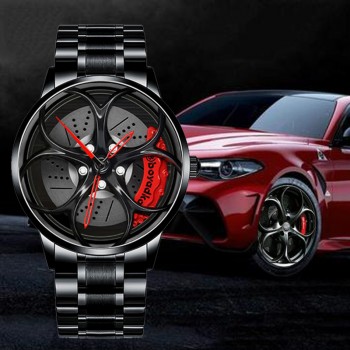 OROLOGIO DA POLSO ALFA STILE CERCHIO MECCANICA AUTO