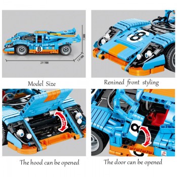 GULF PORSCHE 917 LE MANS - LEGO COMPATIBILE