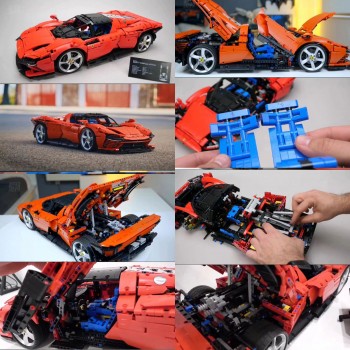 ⭐AUTO TECHNIC SUPERCAR MODELLO RED DAYTONA SP3 42143 SUPERCAR MODELLO RACING LEGO COMPATIBILE
