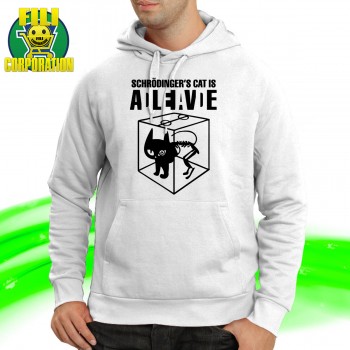 T-SHIRT SCHRODINGER'S GATTO VIVO O MORTI CAT DEAD ALIVE SHELDON FELPA CAPPUCCI UOMO DONNA