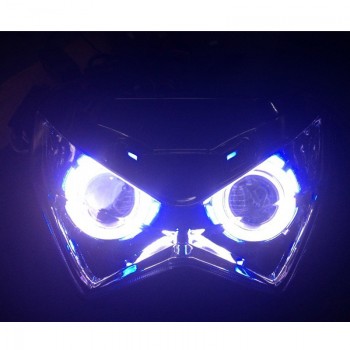 FARO TUNING MOTO GREEN ANGEL EYES HID VERDE KAWASAKI Z800 2013 2016 Z300