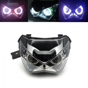 FARO TUNING MOTO GREEN ANGEL EYES HID VERDE KAWASAKI Z800 2013 2016 Z300