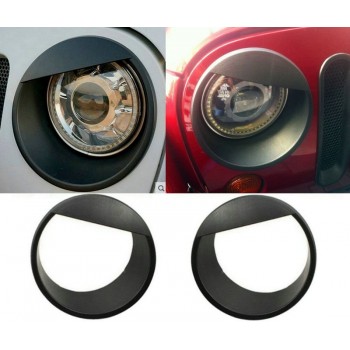KIT 2PZ COVER FARI ANGRY CORNICE INSERTO GRIGLIA JEEP WRANGLER RUBICON SAHARA JK