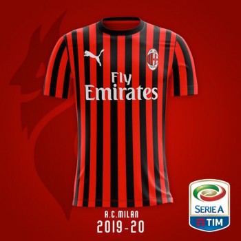T-SHIRT A.C MILAN REPLICA UFFICIALE 2019 2020 PERSONALIZZABILE 19 PIATEK 8 SUSO