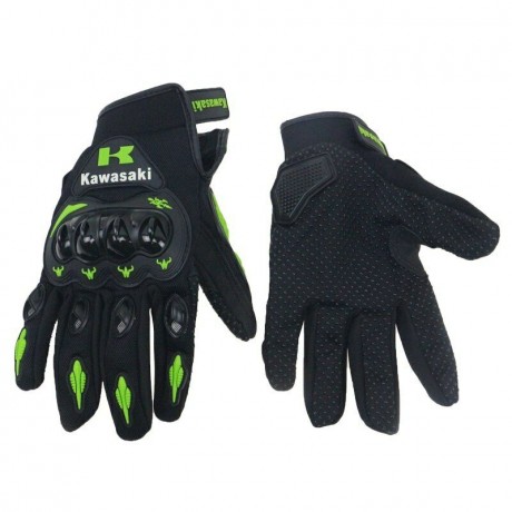 GUANTI KAWASAKI ESTIVI DA MOTO GLOVES TRASPIRANTI STRADALE PROTEZIONE VERDI Z