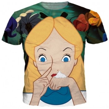 T-SHIRT MAGLIA COCAINE ALICE COCAINELAND IN WONDERLAND DRUG