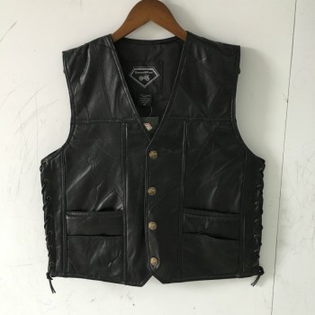 GILET ECO PELLE BIKER MOTO RIDER NEURO MOTO CLUB