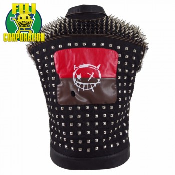 GLET GIUBBOTTO IN PELLE WATCH DOGS DEDSEC CHIAVE A 2 BIKE COSPLAY BORCHIE RIVET