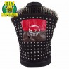 GLET GIUBBOTTO IN PELLE WATCH DOGS DEDSEC CHIAVE A 2 BIKE COSPLAY BORCHIE RIVET