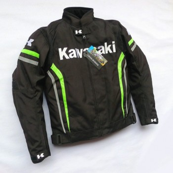 GIUBBOTTO GIACCA MOTO KAWASAKI  RACING JACKET MOTOCICLISMO ANTIVENTO OFF-ROAD