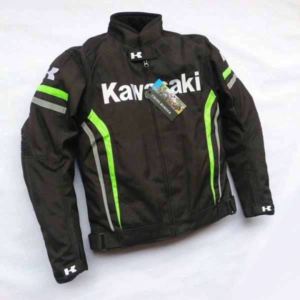 GIUBBOTTO GIACCA MOTO KAWASAKI  RACING JACKET MOTOCICLISMO ANTIVENTO OFF-ROAD
