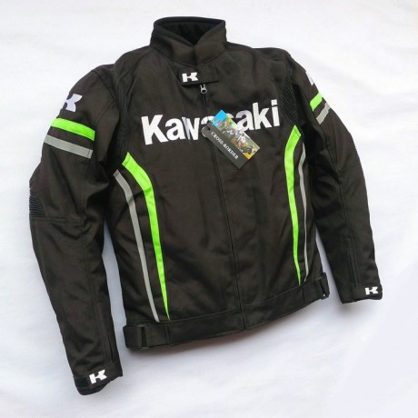 GIUBBOTTO GIACCA MOTO KAWASAKI  RACING JACKET MOTOCICLISMO ANTIVENTO OFF-ROAD