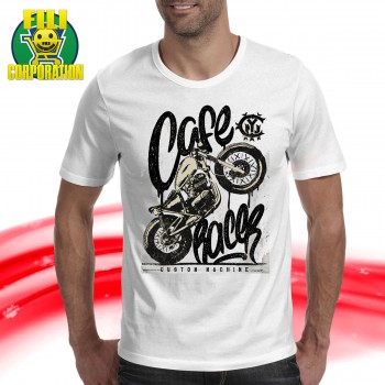 T-SHIRT CAFE RACER VINTAGE MOTO CUSTOM BMW DUCATI DONNA UOMO FELPA