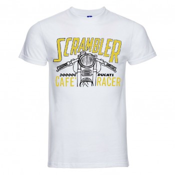 T-SHIRT MOTO BIKE DUCATI SCRAMBLER CAFE' RACER UOMO FELPA