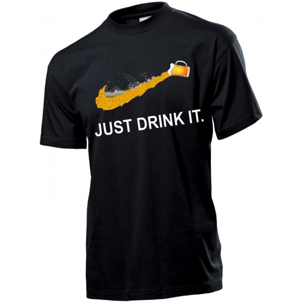 T-SHIRT JUST DRINK IT NO NIKE BIRRA UOMO DONNA FELPA