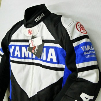 GIUBBOTTO GIACCA MOTO YAMAHA BLU ROSSA PROTEZIONE BIKER MOTOCICLISMO ESTIVO ANTIVENTO OFF-ROAD