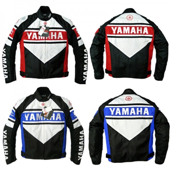 GIUBBOTTO GIACCA MOTO YAMAHA BLU ROSSA PROTEZIONE BIKER MOTOCICLISMO ESTIVO ANTIVENTO OFF-ROAD